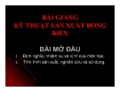 Bài giảng Kỹ thuật sản xuất rong biển: Bài mở đầu