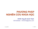 Bài giảng Phương pháp nghiên cứu khoa học: Chương 1