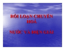 Bài giảng Rối loạn chuyển hoá nước và điện giải
