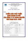Tiểu luận Quản trị chiến lược: Chiến lược phát triển kinh doanh của công ty cổ phần Trung Nguyên giai đoạn 2010 - 2020