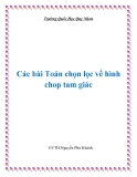 Các bài toán chọn lọc về hình chóp tam giác