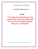 Sáng kiến kinh nghiệm mầm non để tài: Ứng dụng công nghệ thông tin trong quản lý chăm sóc sức khỏe nhằm giảm tỷ lệ trẻ suy dinh dưỡng tại trường mầm non A xã Đông Mỹ