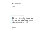 Tiểu luận: Có thể cắt giảm thặng dư thương mại của Trung Quốc bằng chính sách tỷ giá?