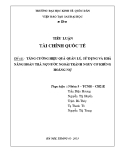 Tiểu luận tài chính quốc tế: Tăng cường hiệu quả quản lý, sử dụng và khả năng hoàn trả nợ nước ngoài tránh nguy cơ khủng hoảng nợ