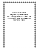 SKKN: Một số kinh nghiệm về chỉ đạo rèn luyện hành vi đạo đức học sinh trong trường THCS