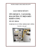 Giáo trình mô đun Vận hành, bảo dưỡng tủ điện điều khiển cống