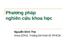 Bài giảng Phương pháp nghiên cứu khoa học - Nguyễn Đình Thọ