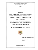 Đề tài: Phân tích bài nghiên cứu “creative climate and learning organization factors: their contribution towards innovation”