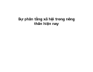 Bài giảng Sự phân tầng xã hội trong nông thôn hiện nay
