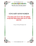 Sáng kiến kinh nghiệm đề tài: Ứng dụng một số trò chơi, thí nghiệm trong hoạt động khám phá của trẻ mẫu giáo lớn