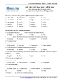 Đề thi thử Đại học môn Anh khối A1 & D năm 2014 lần 2