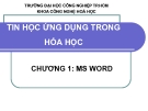 Bài giảng Tin học ứng dụng trong hóa học: Chương 1 - ĐH Công nghiệp TP.HCM