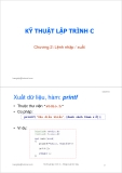 Bài giảng Kỹ thuật lập trình C: Chương 2 - ThS. Trần Quang Hải Bằng