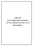 Luận văn: Hoàn thiện phân tích Báo cáo tài chính tại Công ty cổ phần Bibica