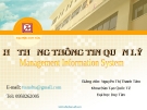Bài giảng Hệ thống thông tin quản lý: Chương 1 - GV. Nguyễn Thị Thanh Tâm (ĐH Duy Tân)