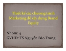 Thuyết trình: Thiết kế chương trình marketing để xây dựng brand equity