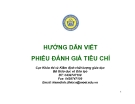 Bài giảng Hướng dẫn viết phiếu đánh giá tiêu chí