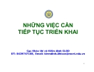 Bài giảng Những việc cần tiếp tục triển khai