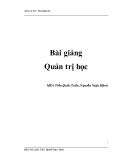 Bài giảng Quản trị học - MBA Trần Quốc Tuấn, Nguyễn Ngọc Hạnh