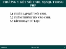 Bài giảng Lập trình Web: Chương 7 - Ths. Trần Phi Hảo