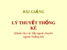 Bài giảng Lý thuyết thống kê (Dành cho các lớp ngoài chuyên ngành thống kê)