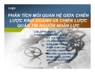 Tiểu luận hành vi tổ chức: Phân tích mối quan hệ giữa chiến lược kinh doanh và chiến lược quản trị nguồn nhân lực