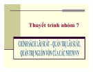 Thuyết trình: Chính sách lãi suất - quản trị lãi suất, quản trị nguồn vốn của các ngân hàng thương mại Việt Nam