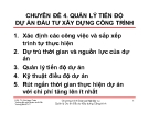 Chuyên đề 4: Quản lý tiến độ dự án đầu tư xây dựng công trình - PGS. TS. Bùi Ngọc Toàn