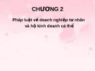 Bài giảng Luật kinh tế - Chương 2: Pháp luật về doanh nghiệp tư nhân và hộ kinh doanh cá thể