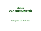 Bài giảng Đồ họa 2D: Các phép biến đổi - Bùi Tiến Lên