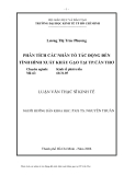 Luận văn thạc sĩ kinh tế: Phân tích các nhân tố tác động đến tình hình xuất khẩu gạo tại TP.Cần Thơ