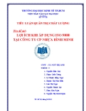 Tiểu luận Quản trị chất lượng: Lợi ích khi áp dụng ISO 9000 tại công ty cổ phần nhựa Bình Minh