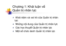 Bài giảng Quản trị nguồn nhân lực: Chương 1 - TS. Lê Quân