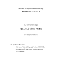 Bài giảng Quản lý công nghệ - TS. Đặng Vũ Tùng