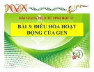 Bài giảng Sinh học 12 bài 3: Điều hoà hoạt động gen