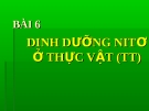 Bài giảng Sinh học 11 bài 6: Dinh dưỡng nitơ ở thực vật (tiếp theo)