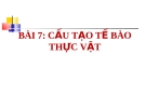 Bài giảng Sinh học 6 bài 7: Cấu tạo tế bào thực vật