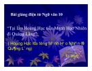 Bài giảng Ngữ văn 10 tuần 15: Tại lầu  Hoàng Hạc tiễn Mạnh Hạo Nhiên đi Quảng Lăng