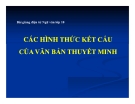 Bài giảng Ngữ văn 10 tuần 18: Các hình thức kết cấu của văn bản thuyết minh