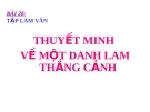 Bài 20: Thuyết minh về một danh lam thắng cảnh - Bài giảng Ngữ văn 8