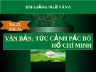 Bài giảng  Tức cảnh Pác Bó - Ngữ văn 8