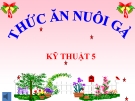Bài giảng Kỹ thuật 5 bài 12: Thức ăn nuôi gà