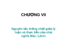 Bài giảng Triết học (cao học): Chương VII