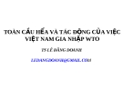 Bài giảng Toàn cầu hóa và tác động của việc Việt Nam gia nhập WTO - TS. Lê Đăng Doanh