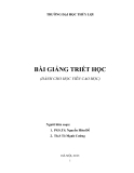 Bài giảng Triết học - PGS.TS. Nguyễn Hữu Đễ, Th.S Tô Mạnh Cường