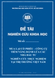 Đề tài khoa học: Mua lại cổ phiếu-công cụ tiềm năng đánh lừa các nhà đầu tư nghiên cứu thực nghiệm tại thị trường Việt Nam