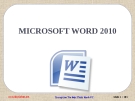 Bài giảng Microsoft Word 2010