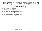 Bài giảng Pháp luật đại cương: Chương 1 - Nguyễn Thị Yến