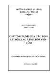 Đề tài: Các ứng dụng của các định lý rôn, lagrăng, bôxanô-côsi