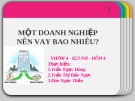 Đề tài: Một doanh nghiệp nên vay bao nhiêu?